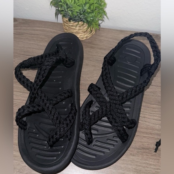 Shoes - Black Braided Women's Sandals